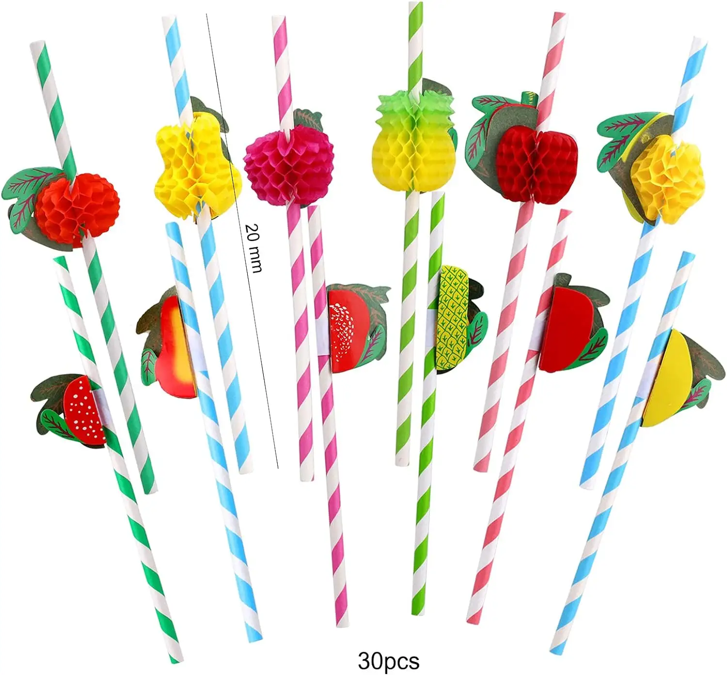 Disposable Paper Drinking Straw Straight Honeycomb Decorative Cocktail Straw Simple Cartoon Supplies Disposable Straws