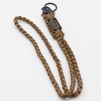 Porte-clés en paracorde tressé avec logo personnalisé et drapeau américain, collier en corde de parachute, porte-clés en paracorde résistant