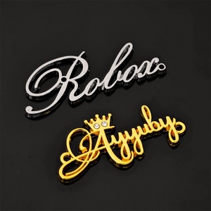 Metal 3D Embossed Logo Tags Custom Brand Name Plated Gold Rose Gold <b>Silver</b> Laser Cut Garment Labels for Hijab Abaya <b>Scarf</b> Bags - Product Image 6