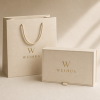 Ensemble d'emballage cadeau de luxe en carton personnalisé pour bijoux, avec sac en papier, autocollant, ruban et étiquette volante pour boutique de vêtements