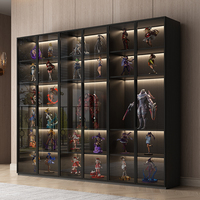 Vitrine professionnelle en contreplaqué avec portes vitrées et étagères personnalisables, meuble mural de présentation