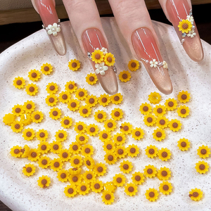 50pcs/bag 3D Resin <strong>Sunflowers</strong> <strong>Nail</strong> Art Charms 4*4mm Small <strong>Yellow</strong> Flowes <strong>Nail</strong> Decorations Accessories Handmade DIY Press on <strong>Nail</strong> - Product Image 1