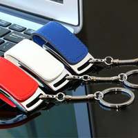 Nuevo Llavero USB 2.0/3.0 de Cuero y Metal con Logotipo OEM Personalizado, Alta Velocidad, 8GB-64GB, Caja de Regalo, 1 Año de Garantía
