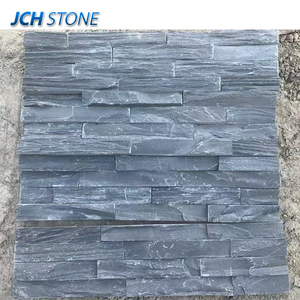 Mur <span class=keywords><strong>en</strong></span> <span class=keywords><strong>pierre</strong></span> empilé culturel d'ardoise noire faisant face au revêtement <span class=keywords><strong>de</strong></span> façade <span class=keywords><strong>de</strong></span> tuiles - Product Image 2