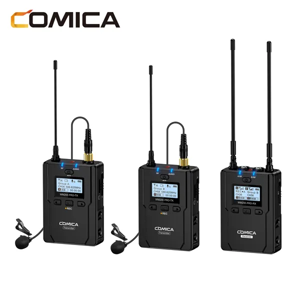 COMICA CVM-WM200 PRO(A) PRO UHF Metal çift kanallı kablosuz mikrofon akıllı telefon ile uyumlu kamera ve video kamera
