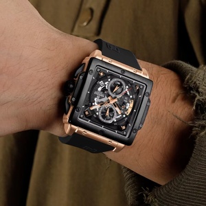 Montre carrée de luxe NAVIFORCE 8064 pour homme, étanche, lumineuse, avec date, bracelet décontracté, montre à quartz pour homme - Product Image 5