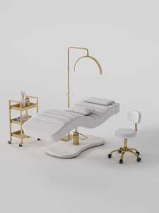 Nueva Cama de Masaje de Belleza Moderna y Lujosa, Cama de Spa Facial para Salón de Belleza, Cama Ajustable y Reclinable para Extensión de Pestañas y Cejas - Product Image 3