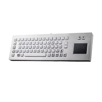 Clavier industriel métallique compact en acier inoxydable avec pavé tactile intégré pour terminal de contrôle et de surveillance