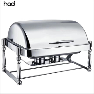 Hadi ที่อุ่นอาหารไฟฟ้าจานอุ่นสแตนเลสพร้อมฝาแก้วสีทองสำหรับร้านอาหาร - Product Image 6