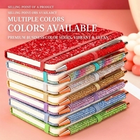 Carnet à paillettes brillantes avec stylo, logo personnalisé, papeterie transfrontalière pour notes manuscrites, journal étudiant, cadeau, vente en gros