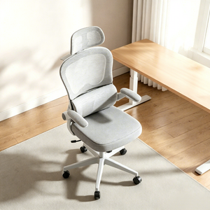 <span class=keywords><strong>Chaise</strong></span> <span class=keywords><strong>de</strong></span> <span class=keywords><strong>bureau</strong></span> ergonomique en maille à dossier haut, pivotante et réglable, avec accoudoirs 3D et support lombaire pour le <span class=keywords><strong>bureau</strong></span> à domicile - Product Image 3