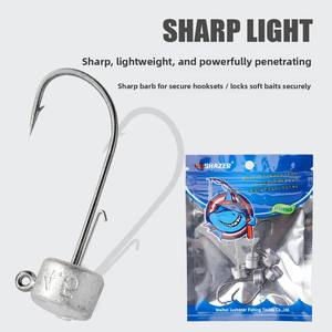 Hameçons <span class=keywords><strong>de</strong></span> <span class=keywords><strong>pêche</strong></span> 4X Strong en acier au carbone, à tête champignon barbelée à 90 degrés, avec porte-appât, pour jig, leurres, <span class=keywords><strong>pêche</strong></span> au bar, eau salée et Ned Rig - Product Image 6