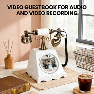 โทรศัพท์โบราณ OEM/ODM, สมุดเยี่ยมชมพร้อมวิดีโอและเสียงความละเอียด 1080P, ราคาโรงงานขายส่งสำหรับงานแต่งงานและงานปาร์ตี้ - Product Image 1