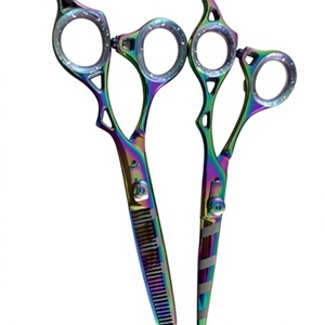 Ciseaux à effiler les cheveux ASAP Sharp Rainbow, ciseaux de coiffure professionnels, acier inoxydable 4Cr13, manche moyen, salon - Product Image 1