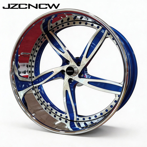 JZCNCW Juego de 3 Ruedas 5X115 5x120.65 5x127mm, Llantas de 20 22 24 26 28 30 Pulgadas, Ruedas Forjadas de Perfil Bajo para Automóviles de Pasajeros - Product Image 1