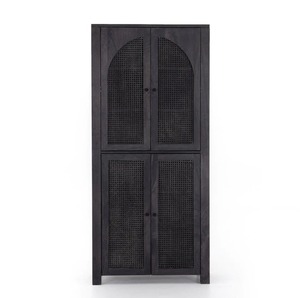 Best Quality 86'' <b>Tall</b> Designer 4-Door Accent Solid Wood Rattan Living Room Cabinet Home-Classy Collection at Wholesale Price - Product Image 1
