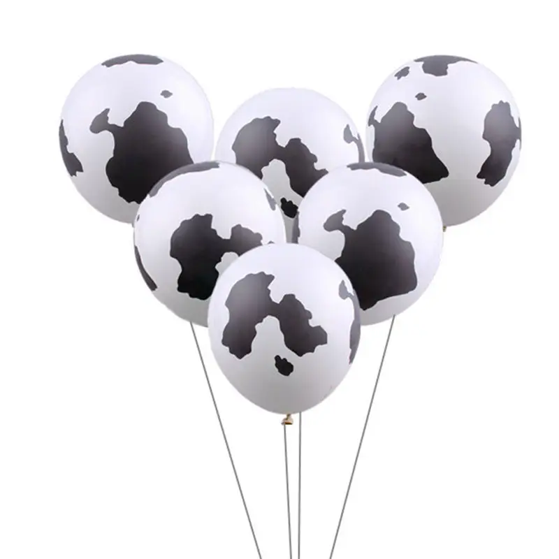 12 polegadas 2.8 Grama Grossa Cinco Rosto Engraçado Impressão Vaca Balões Balão De Látex Decoração Do Partido Balão Da Cópia da Vaca