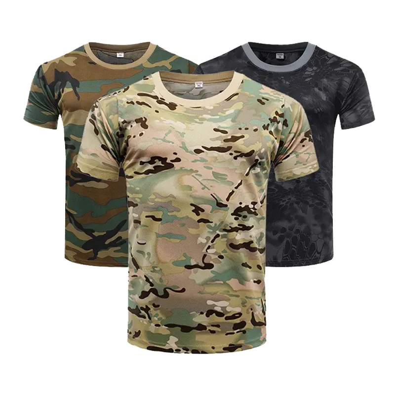 Customise Quick Dry High Quality T Shirt Mens Camouflage Shirt Summer T Shirt For Men