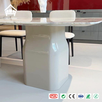 Ensemble de table et chaises de salle à manger en marbre de luxe moderne, mobilier complet pour restaurant, personnalisation sur mesure pour villa et appartement