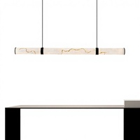 Lustre de restaurant italien minimaliste moderne, simple, en marbre, avec LED, pour table à manger, comptoir de bar, éclairage de luxe