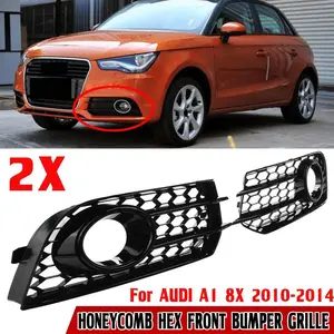 2x Grille de phare antibrouillard en nid d'abeille pour AUDI A1 8X 2010-2014, cache de phare antibrouillard pour pare-chocs inférieur X0807681A 8X0807682A - Product Image 1