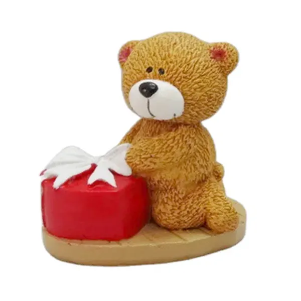 Item dekorasi pernikahan hadiah Hari Valentine kustom, kerajinan Dekorasi Resin beruang Teddy