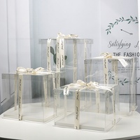 Boîte à gâteau de luxe transparente en vrac de 10, 12 et 14 pouces de haut