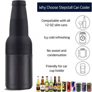 Refroidisseur de bouteilles de bière 2-en-1 avec ouvre-bouteille intégré, support isotherme en acier inoxydable pour l'extérieur et les fêtes - Product Image 5