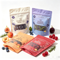 Emballage plat laminé imprimé personnalisé, sachet scellé sur 3 côtés, sac en plastique pour aliments secs, 3g 7g, sacs en mylar avec fermeture à glissière