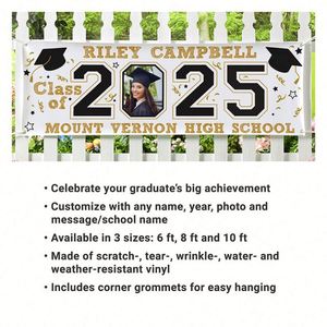 Promotional Custom Graduation <b>Banner</b> 2025 Vinyl Pvc Printing Event Party Display Accessories Yard Signs - Product Image 2