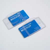 Porte-badge d'identification rigide en plastique transparent durable avec fente de protection et cordon, vente en gros usine