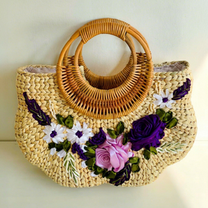 Natural Water Hyacinth Eco-Friendly <b>Storage</b> <b>Basket</b> with Handle for Clothing and Multi-Purpose Use - Product Image 1
