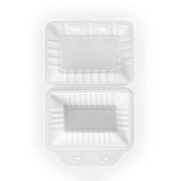 Conteneur alimentaire à emporter articulé en MFPP de 20,5 oz, jetable, type coquille, pour la préparation de repas à emporter