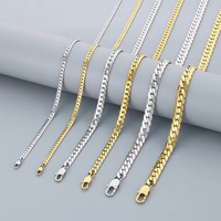 Chaîne cubaine de bonne qualité plaquée or 18 carats, collier en acier inoxydable étanche pour couples, en stock