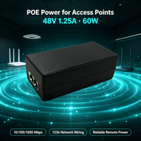 Inyector PoE Gigabit de 48V CC Activo 10/100/1000Mbps con Detección Inteligente, Certificado 3C, Fuente de Alimentación Ethernet de Escritorio para Cámara IP