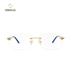 Tùy Chỉnh Unisex Rắn Thép Không Gỉ Kính Quang Học Thời Trang Hình Chữ Nhật Không Có Vành Kinh Doanh Khung - Product Image 2