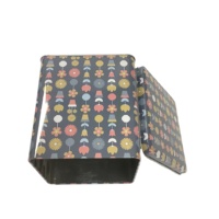 Boîte alimentaire carrée en fer blanc, emballage personnalisé, boîtes à biscuits imprimées 130x130x147mm