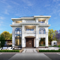 Ventes de villas modulaires de luxe modernes en acier léger préfabriqué à faible coût dans le Shandong
