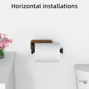 Porte-rouleau de papier et porte-serviettes mural en alliage de zinc créatif pour salle de bain, design moderne, auto-adhésif, longueur 35 cm - Product Image 2