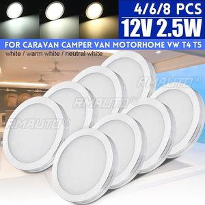 ไฟ LED ทรงกลม 12V สำหรับรถยนต์ 2/4/6/8 ชิ้น ไฟเพดาน ไฟภายใน สำหรับรถตู้ VW T4 T5 รถบ้าน รถคาราวาน รถมอเตอร์โฮม เรือ RV รถตู้ - Product Image 1