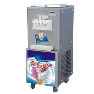 Machine à crème glacée professionnelle en acier inoxydable, vente en gros, fournisseur chinois, 3 parfums et douces, prix en été au pakistan, eau, kurécipient,