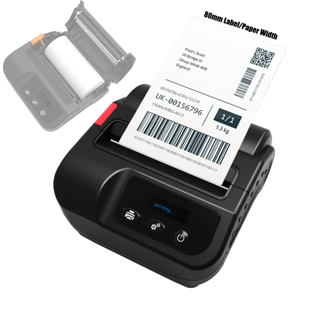 Portable 80mm QS8003 Handheld Thermal Receipt Printer Mini 3\" USB POS Sticker Label Printer With Color Style for Mobile Use
