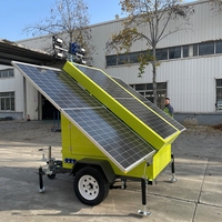 Mobile Beleuchtungstürme auf Anhängern Solar-Typ 7m 9m Manueller Elektrischer Lift Tragbarer Lichtturm/Generator auf Anhänger