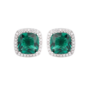 2026 new Best Seller jewelry copper gold-plated retro simulation emerald fat square simple wind suit female 8*8 - Product Image 5