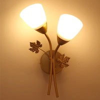 Applique murale post-moderne pour couloir, chambre à coucher, chevet, style américain, en verre, double tête E27, noir et or, pour hôtel