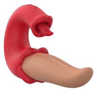 Vibrateur 3-en-1 pour femmes, stimulateur clitoridien et point G à double langue, avec fonction de léchage et de balancement puissant - Nouveauté promotionnelle
