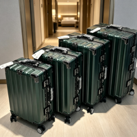 Set Koper Trolley Ringan Unisex Modis Custom Pabrikan dengan Roda Universal dan Cangkang Keras