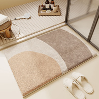 Tapis de sol rectangulaire en fausse fourrure de cachemire au design géométrique simple, absorbant, pour la maison et la salle de bain, lavable en machine