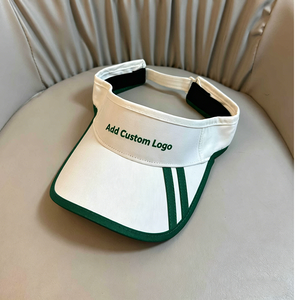 Visière de tennis blanche avec bordure verte, respirante, pare-soleil, unisexe, chapeau de sport d'extérieur - Product Image 1