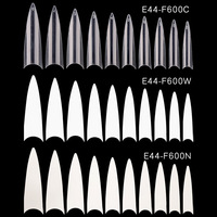 Vente en gros de faux ongles transparents ultra fins en ABS naturel, style stiletto, style français, pour salon et manucure quotidienne DIY